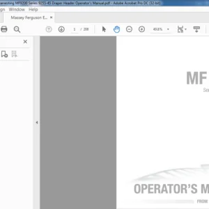 Massey Ferguson EU Harvesting MF9200 Series 9255-45 Draper Header Operator's Manual - PDF DOWNLOAD