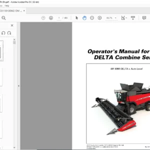 Massey Ferguson EU Harvesting MF9380 Delta Combine Series Operator's Manual - PDF DOWNLOAD