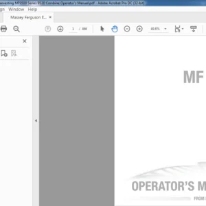 Massey Ferguson EU Harvesting MF9500 Series 9520 Combine Operator's Manual - PDF DOWNLOAD