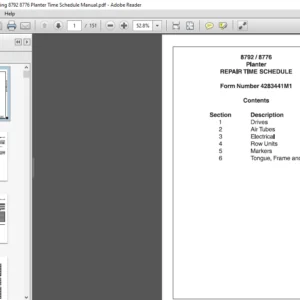 Massey Ferguson EU Seeding 8792 8776 Planter Time Schedule Manual - PDF DOWNLOAD