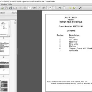 Massey Ferguson EU Seeding 8816 8824 Planter Repair Time Schedule Manual - PDF DOWNLOAD