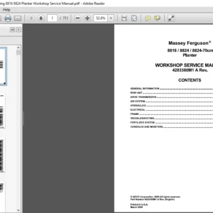 Massey Ferguson EU Seeding 8816 8824 Planter Workshop Service Manual - PDF DOWNLOAD