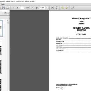 Massey Ferguson EU Seeding 8936 Planter Service Manual - PDF DOWNLOAD