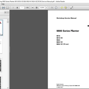 Massey Ferguson EU Seeding 9800 Series Planter 9816 9816 VE 9824 9824 VE 9824 VE (70CM) Service Manual