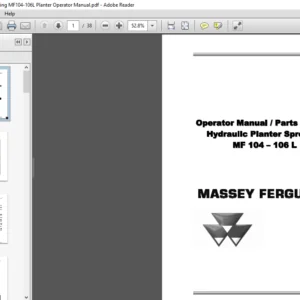 Massey Ferguson EU Seeding MF104-106L Planter Operator Manual - PDF DOWNLOAD
