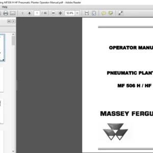 Massey Ferguson EU Seeding MF506 H HF Pneumatic Planter Operator Manual - PDF DOWNLOAD