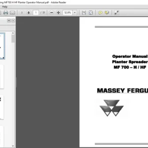 Massey Ferguson EU Seeding MF700 H HF Planter Operator Manual - PDF DOWNLOAD
