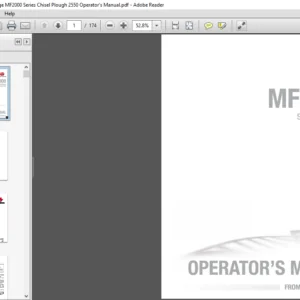 Massey Ferguson EU Tillage MF2000 Series 2550 Chisel Plough Operator's Manual - PDF DOWNLOAD