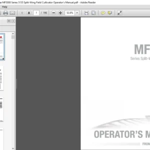 Massey Ferguson EU Tillage MF5000 Series 5135 Split-Wing Field Cultivator Operator's Manual