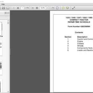 Massey Ferguson EU Tractor 1533 1540 1547 1552 1560 Repair Time Schedule Manual - PDF DOWNLOAD