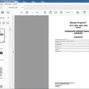 Massey Ferguson EU Tractor 3615 3625 3635 3645 Service Manual - PDF DOWNLOAD