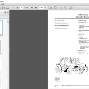 Massey Ferguson EU Tractor 4200 Series Cab Operator Instruction Manual - PDF DOWNLOAD
