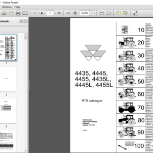 Massey Ferguson EU Tractor 4435 4445 4455 4435L 4445L 4455L Repair Time Schedule Catalogue Manual