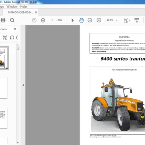 Massey Ferguson EU Tractor 6400 Series 6465 6475 6480 Dyna-6 Operator Instruction Manual - PDF DOWNLOAD