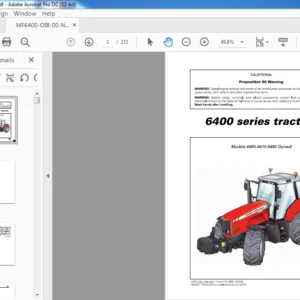 Massey Ferguson EU Tractor 6400 Series 6465-6475-6480 Dyna-6 Operator's Manual - PDF DOWNLOAD