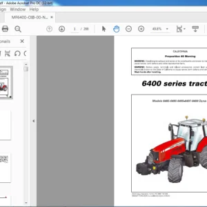Massey Ferguson EU Tractor 6400 Series 6485-6490-6495-6497-6499 Dyna-6 Operator Instruction Manual
