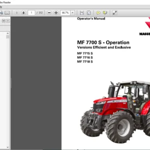 Massey Ferguson EU Tractor 7700S Series MF7715S MF7716S MF7718S Dyna-VT Operator's Manual - PDF DOWNLOAD
