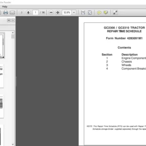 Massey Ferguson EU Tractor GC2300 GC2310 Repair Time Schedule Manual - PDF DOWNLOAD