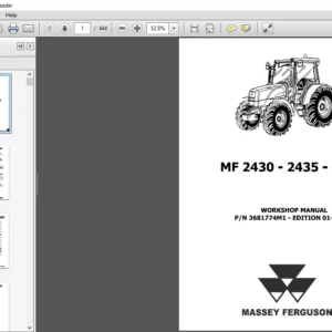 Massey Ferguson EU Tractor MF 2430 2435 2440 Workshop Manual - PDF DOWNLOAD