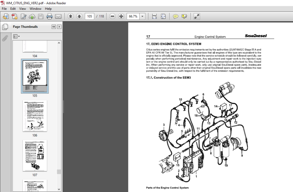 Massey Ferguson EU Tractor MF 44 49 66 74 & 84 Citius Series Workshop ...