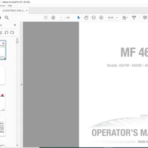 Massey Ferguson EU Tractor MF 4600M Series 4607M 4609M 4610M 4610M HC Operator's Manual - DOWNLOAD