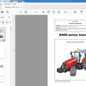 Massey Ferguson EU Tractor MF 6400 Series 6465-6475-6480 Dyna-6 Operator Instruction Manual - PDF DOWNLOAD