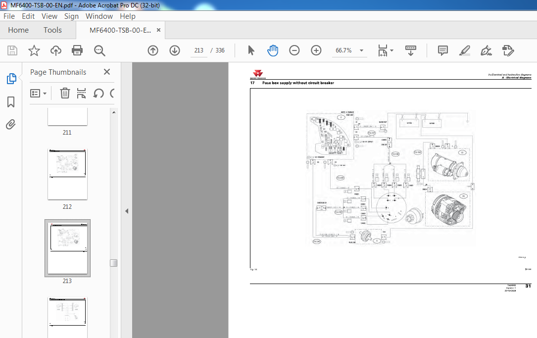 Massey Ferguson EU Tractor MF 6400 Series Technician Service Manual ...