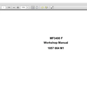 Massey Ferguson EU Tractor MF3400 F Series Service Manual - PDF DOWNLOAD