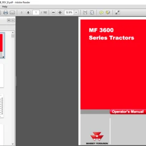 Massey Ferguson EU Tractor MF3600 Series Operator Instruction Manual - PDF DOWNLOAD