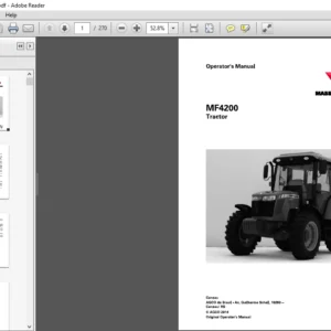Massey Ferguson EU Tractor MF4200 Operator's Manual 6269696M4 - PDF DOWNLOAD