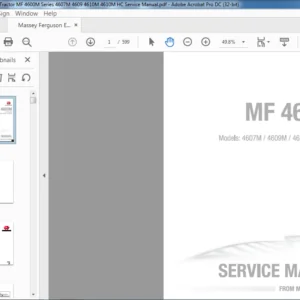 Massey Ferguson EU Tractor MF4600M Series 4607M 4609M 4610M 4610M HC Service Manual - PDF DOWNLOAD