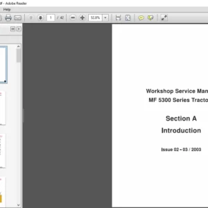 Massey Ferguson EU Tractor MF5300 Series Service Manual - PDF DOWNLOAD