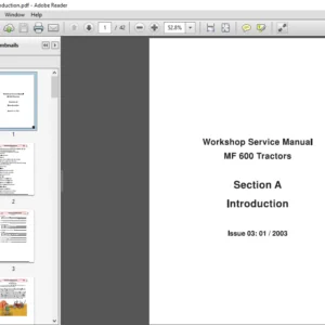 Massey Ferguson EU Tractor MF600 Tractors Service Manual - PDF DOWNLOAD