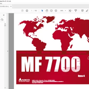 Massey Ferguson EU Tractor MF7700 Series 7719 7720 7722 7724 7726 Dyna-6 Repair Time Schedule Manual - PDF DOWNLOAD