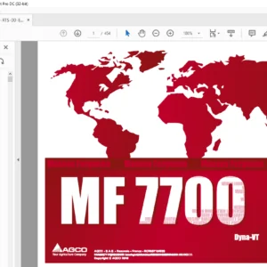 Massey Ferguson EU Tractor MF7700 Series 7719 7720 7722 7724 7726 Dyna-VT Repair Time Manual - PDF DOWNLOAD