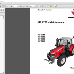 Massey Ferguson EU Tractor MF7700 Series MF7714 MF7715 MF7716 Dyna-4 Dyna-6 Operator's Manual - PDF DOWNLOAD