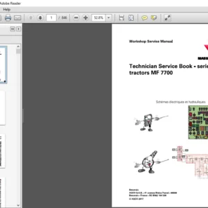 Massey Ferguson EU Tractor MF7700 Series Technician Service Manual - PDF DOWNLOAD