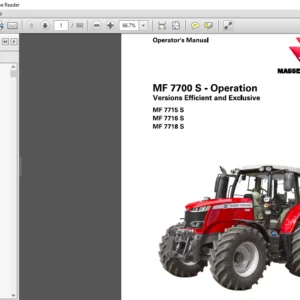 Massey Ferguson EU Tractor MF7700S Series MF7715S MF7716S MF7718S Dyna-VT Operator's Manual - PDF DOWNLOAD