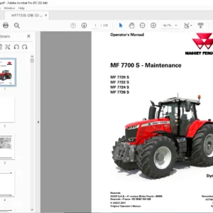 Massey Ferguson EU Tractor MF7700S Series MF7720S MF7722S MF7724S MF7726S Dyna-6 Operator's Manual - PDF DOWNLOAD