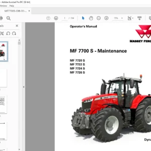 Massey Ferguson EU Tractor MF7700S Series MF7720S MF7722S MF7724S MF7726S Dyna-VT Operator's Manual - PDF DOWNLOAD