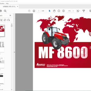 Massey Ferguson EU Tractor MF8600 Series Repair Time Schedule Manual - PDF DOWNLOAD
