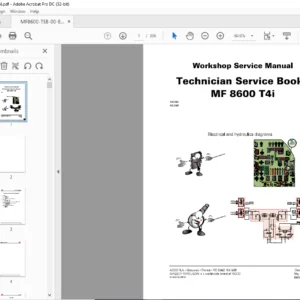 Massey Ferguson EU Tractor MF8600 T4i Technician Service Manual - PDF DOWNLOAD