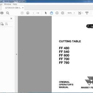 Massey Ferguson FF480 FF540 FF600 FF700 FF760 Cutting Table Operator Manual - PDF DOWNLOAD
