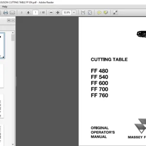 Massey Ferguson FF480 FF540 FF600 FF700 FF760 Cutting Table Operator's Manual - PDF DOWNLOAD