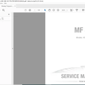 Massey Ferguson MF 4600 Series 4608 4609 4610 Tractor Service Manual - PDF DOWNLOAD