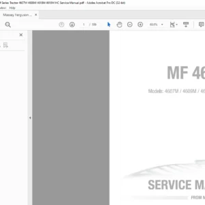 Massey Ferguson MF 4600M Series Tractor 4607M 4609M 4610M 4610M HC Service Manual - PDF DOWNLOAD