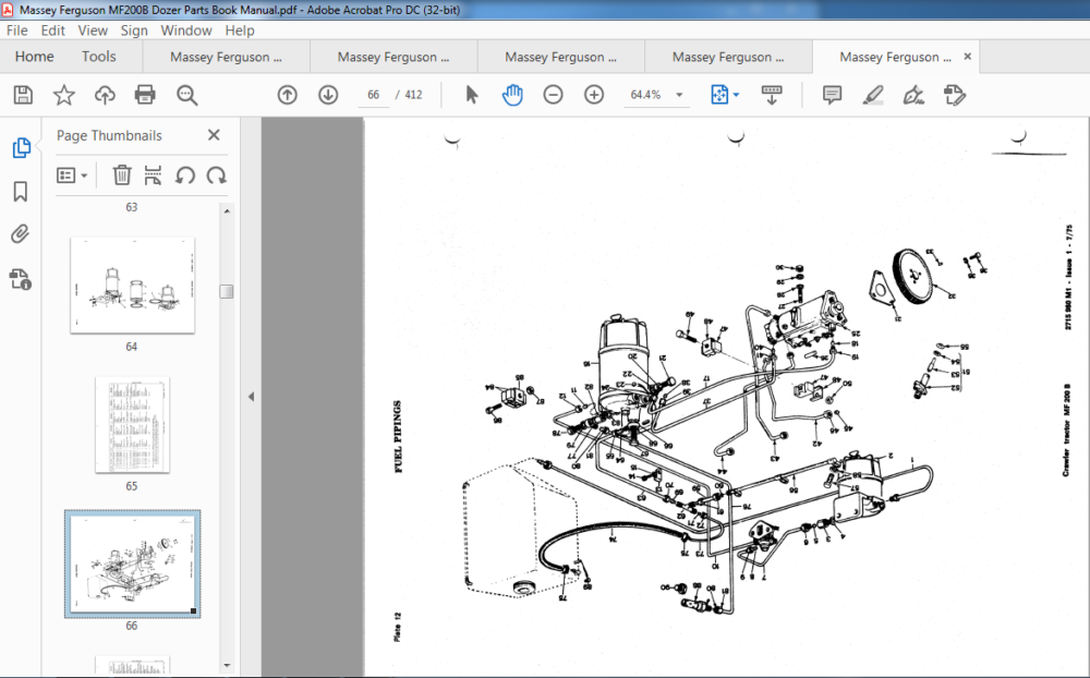 Massey Ferguson MF200B Dozer Parts Book Manual - PDF DOWNLOAD ...