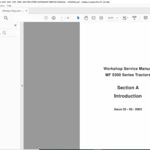 Massey Ferguson MF5300 Series Tractors Service Manual - PDF DOWNLOAD