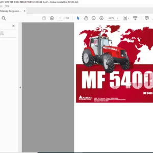 Massey Ferguson MF5400 Series 5465 5475 Repair Time Schedule Manual - PDF DOWNLOAD