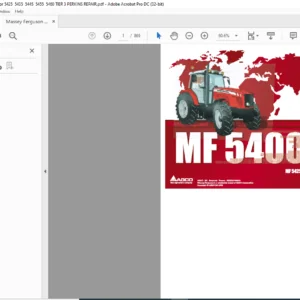 Massey Ferguson MF5400 Series MF5460 5470 5480 Tractor Repair Time Schedule Manual - PDF DOWNLOAD